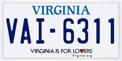 VA license plate VAI6311