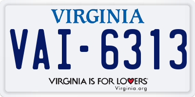 VA license plate VAI6313