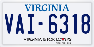 VA license plate VAI6318