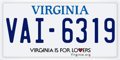 VA license plate VAI6319