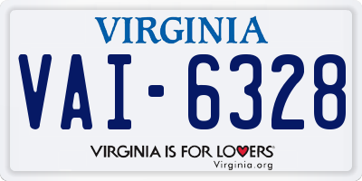 VA license plate VAI6328