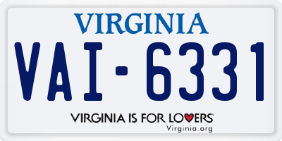 VA license plate VAI6331