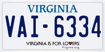 VA license plate VAI6334