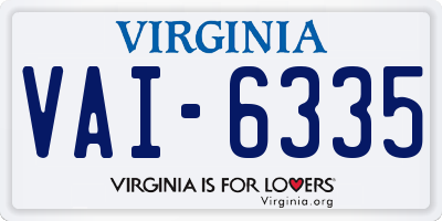VA license plate VAI6335