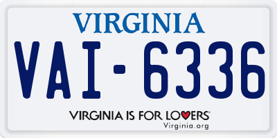 VA license plate VAI6336