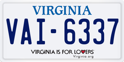 VA license plate VAI6337