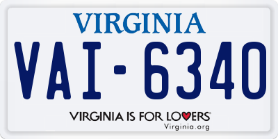 VA license plate VAI6340