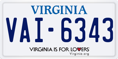 VA license plate VAI6343