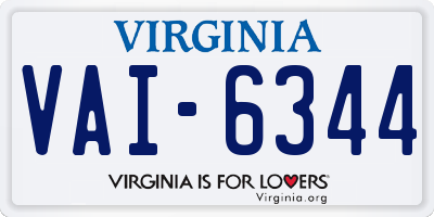 VA license plate VAI6344