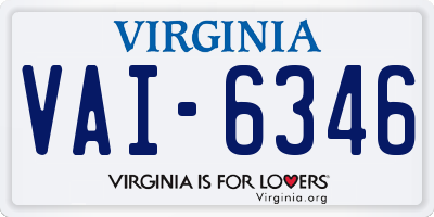 VA license plate VAI6346