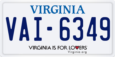 VA license plate VAI6349