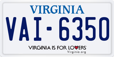 VA license plate VAI6350