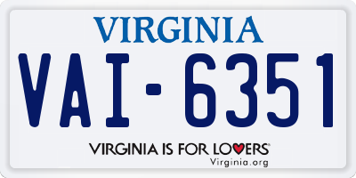 VA license plate VAI6351