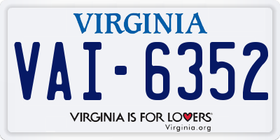 VA license plate VAI6352