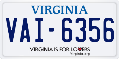 VA license plate VAI6356