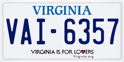 VA license plate VAI6357