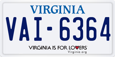 VA license plate VAI6364