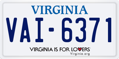 VA license plate VAI6371