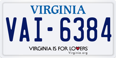 VA license plate VAI6384