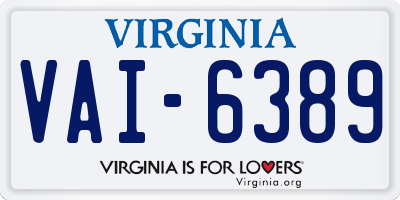 VA license plate VAI6389