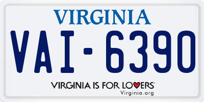 VA license plate VAI6390