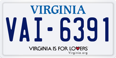 VA license plate VAI6391