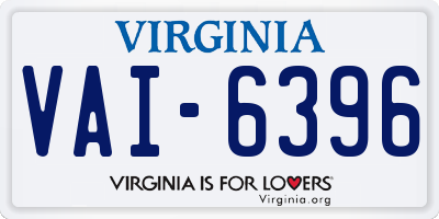 VA license plate VAI6396