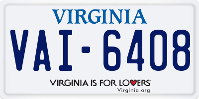VA license plate VAI6408