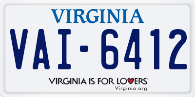 VA license plate VAI6412