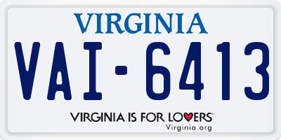 VA license plate VAI6413