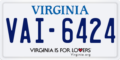 VA license plate VAI6424