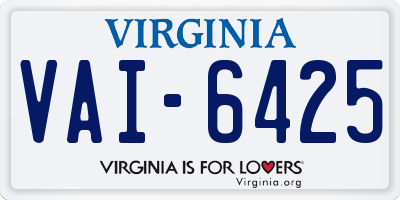 VA license plate VAI6425