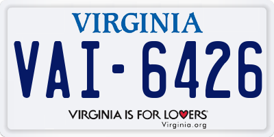 VA license plate VAI6426