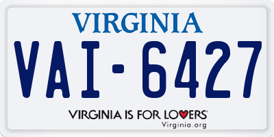 VA license plate VAI6427