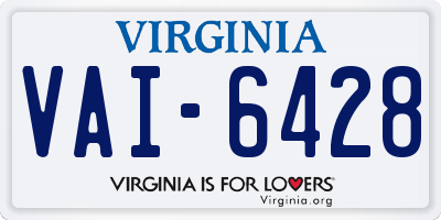 VA license plate VAI6428