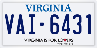 VA license plate VAI6431