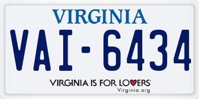VA license plate VAI6434