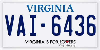 VA license plate VAI6436