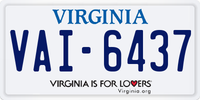 VA license plate VAI6437