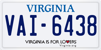 VA license plate VAI6438