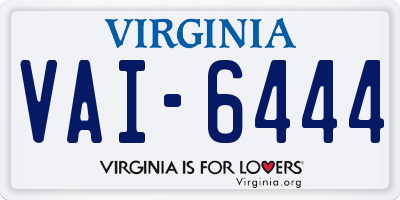 VA license plate VAI6444