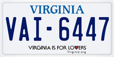 VA license plate VAI6447