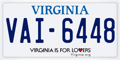 VA license plate VAI6448