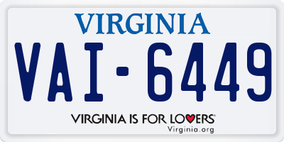 VA license plate VAI6449