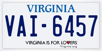 VA license plate VAI6457