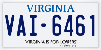 VA license plate VAI6461