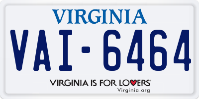 VA license plate VAI6464
