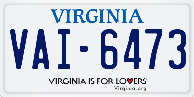 VA license plate VAI6473