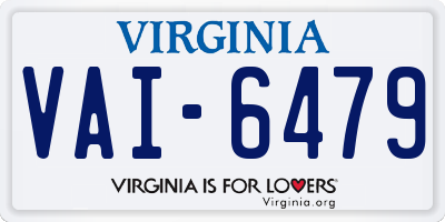 VA license plate VAI6479