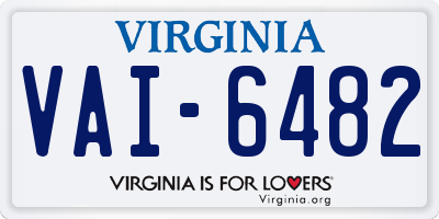 VA license plate VAI6482